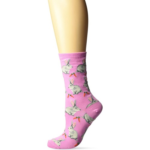 HotSox Womens Bunnies Socks, Pastel Pink, 1 Pair, Womens Shoe 4-10 HotSox Womens Bunnies Socks, Pastel Pink, 1 Pair, Womens Shoe 4-10