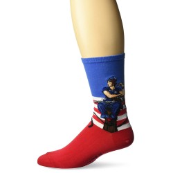 Hot Sox Women's Norman Rockwell Collection Crew Socks, Rosie The Riveter (Blue), Shoe Size: 4-10