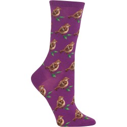 HOTSOX Womens Crew Socks Sparrow 1 Pair, Purple, Womens 4-10 Shoe HOTSOX Womens Crew Socks Sparrow 1 Pair, Purple, Womens 4-10 Shoe
