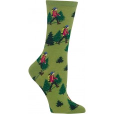 HotSox Womens Hiker Socks, Green, 1 Pair, Womens Shoe Size 4-10