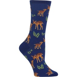 HotSox Womens Mother Deer Socks, Dark Blue, 1 Pair, Womens Shoe Size 4-10