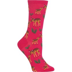 HotSox Womens Mother Deer Socks, Hot Pink, 1 Pair, Womens Shoe Size 4-10
