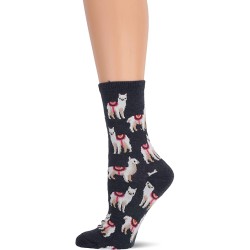HotSox Womens Llamas Socks, Denim Heather, 1 Pair, Womens Shoe 4-10 HotSox Womens Llamas Socks, Denim Heather, 1 Pair, Womens Shoe 4-10