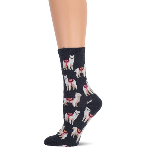 HotSox Womens Llamas Socks, Denim Heather, 1 Pair, Womens Shoe 4-10