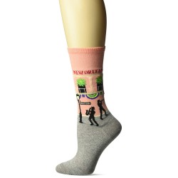 Hot Sox Women's Travel Series Novelty Fashion Crew, New Orleans (Peach), Shoe Size: 4-10 Hot Sox Women's Travel Series Novelty Fashion Crew, New Orleans (Peach), Shoe Size: 4-10