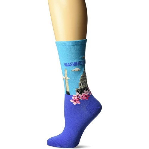 HotSox Womens Washington DC Socks, Light Blue, 1 Pair, Womens Shoe 4-10