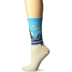 HotSox Womens Chicago Socks, Light Blue, 1 Pair, Womens Shoe 4-10