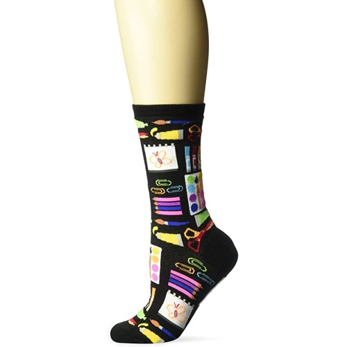 HotSox Womens Art Supplies Socks, Black, 1 Pair, Womens Shoe Size 4-10 HotSox Womens Art Supplies Socks, Black, 1 Pair, Womens Shoe Size 4-10