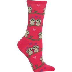 HotSox Womens Owl Love Socks, Hot Pink, 1 Pair, Womens Shoe 4-10