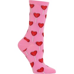 HotSox Womens Heart Lollipop Socks, Pink, 1 Pair, Womens Shoe Size 4-10 HotSox Womens Heart Lollipop Socks, Pink, 1 Pair, Womens Shoe Size 4-10