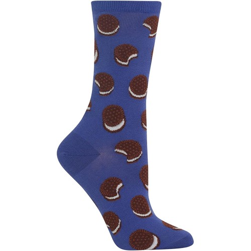 HotSox Womens Sandwich Cookie Socks, Blue, 1 Pair, Womens Shoe 4-10