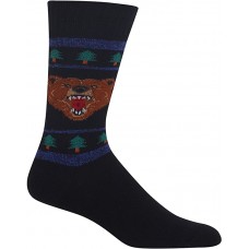 HotSox Mens Bear Socks, Black, 1 Pair, Mens Shoe 6-12.5