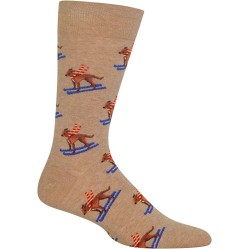 HOTSOX Mens Crew Socks Ski Dog 1 Pair, Hemp Heather, Mens 8-12 Shoe HOTSOX Mens Crew Socks Ski Dog 1 Pair, Hemp Heather, Mens 8-12 Shoe