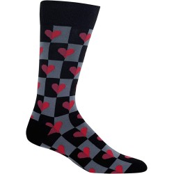 HOTSOX Mens Crew Socks Half Hearts 1 Pair, Black, Mens 8-12 Shoe HOTSOX Mens Crew Socks Half Hearts 1 Pair, Black, Mens 8-12 Shoe