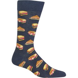 HotSox Mens Sandwiches Socks, Denim Heather, 1 Pair, Mens Shoe Size 6-12.5 HotSox Mens Sandwiches Socks, Denim Heather, 1 Pair, Mens Shoe Size 6-12.5