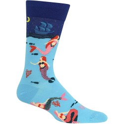 HotSox Mens Mermaids Socks, Dark Blue, 1 Pair, Mens Shoe 6-12.5