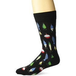 HotSox Mens Fishing Lures Socks, Black, 1 Pair, Mens Shoe 6-12.5 HotSox Mens Fishing Lures Socks, Black, 1 Pair, Mens Shoe 6-12.5