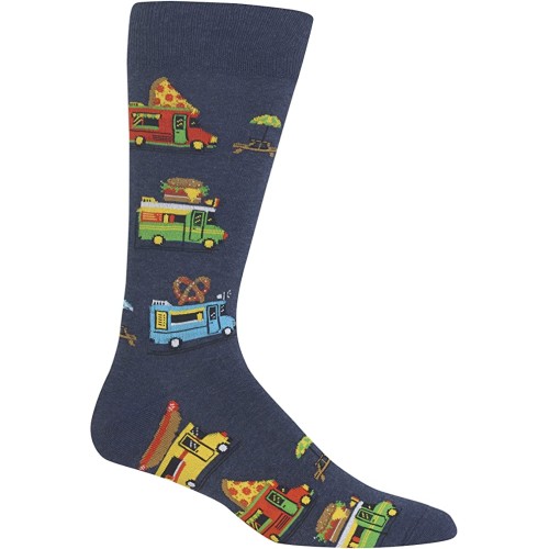 HotSox Mens Food Trucks Socks, Denim Heather, 1 Pair, Mens Shoe Size 6-12.5 HotSox Mens Food Trucks Socks, Denim Heather, 1 Pair, Mens Shoe Size 6-12.5