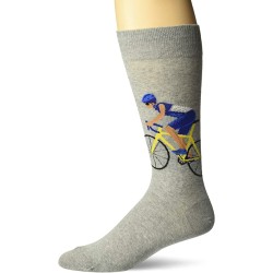 HotSox Mens Cyclist Socks, Grey Heather, 1 Pair, Mens Shoe 6-12.5