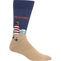 HotSox Mens Maine Socks, Dark Blue, 1 Pair, Mens Shoe 6-12.5