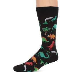 HotSox Mens Dinosaurs Socks, Black, 1 Pair, Mens Shoe 6-12.5 HotSox Mens Dinosaurs Socks, Black, 1 Pair, Mens Shoe 6-12.5