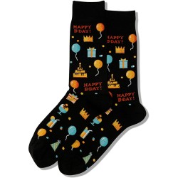HotSox Mens Happy Birthday Socks, Black, 1 Pair, Mens Shoe Size 6-12.5 HotSox Mens Happy Birthday Socks, Black, 1 Pair, Mens Shoe Size 6-12.5