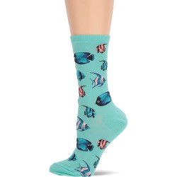 HotSox Womens Tropical Fish Socks, Jade, 1 Pair, Womens Shoe Size 4-10