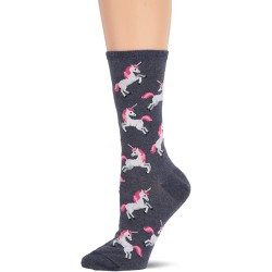HotSox Womens Unicorn Socks, Denim Heather, 1 Pair, Womens Shoe 4-10