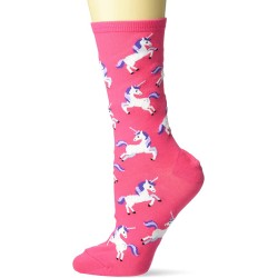 HotSox Womens Unicorn Socks, Hot Pink, 1 Pair, Womens Shoe 4-10