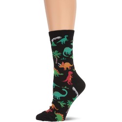 HotSox Womens Dinosaurs Socks, Black, 1 Pair, Womens Shoe 4-10 HotSox Womens Dinosaurs Socks, Black, 1 Pair, Womens Shoe 4-10