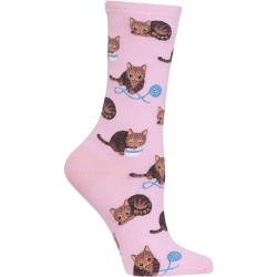 HotSox Womens Cat and Yarn Socks, Petal Pink, 1 Pair, Womens Shoe Size 4-10 HotSox Womens Cat and Yarn Socks, Petal Pink, 1 Pair, Womens Shoe Size 4-10
