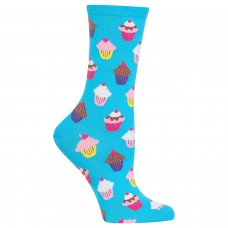 HotSox Womens Cupcakes Socks, Light Blue, 1 Pair, Womens Shoe 4-10