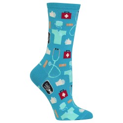 Hot Sox Women's Novelty Occupation Casual Crew Socks, Medical (Turquoise), Shoe Size: 4-10 Size: 9-11 Hot Sox Women's Novelty Occupation Casual Crew Socks, Medical (Turquoise), Shoe Size: 4-10 Size: 9-11