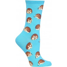 HotSox Womens Hedgehog Socks, Light Blue, 1 Pair, Womens Shoe Size 4-10