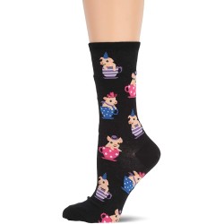 HotSox Womens Teacup Pig Socks, Black, 1 Pair, Womens Shoe Size 4-10 HotSox Womens Teacup Pig Socks, Black, 1 Pair, Womens Shoe Size 4-10