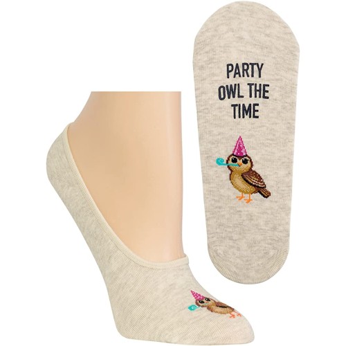 HotSox Womens Party Owl Socks, Natural Melange, 1 Pair, Womens Shoe 4-10 HotSox Womens Party Owl Socks, Natural Melange, 1 Pair, Womens Shoe 4-10