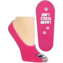 HotSox Womens Dont Stress Meowt Socks, Hot Pink, 1 Pair, Womens Shoe 4-10 HotSox Womens Dont Stress Meowt Socks, Hot Pink, 1 Pair, Womens Shoe 4-10