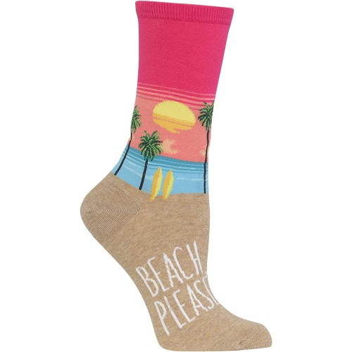 HotSox Womens Beach Please Socks, Hot Pink, 1 Pair, Womens Shoe Size 4-10 HotSox Womens Beach Please Socks, Hot Pink, 1 Pair, Womens Shoe Size 4-10