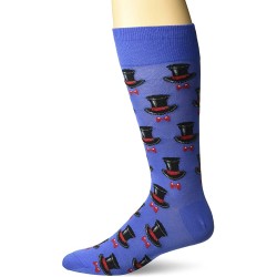 HotSox Mens Top Hat and Bow Tie Socks, Blue, 1 Pair, Mens Shoe 6-12.5 HotSox Mens Top Hat and Bow Tie Socks, Blue, 1 Pair, Mens Shoe 6-12.5