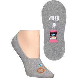 HotSox Womens Wifed Up Socks, Grey Heather, 1 Pair, Womens Shoe 4-10