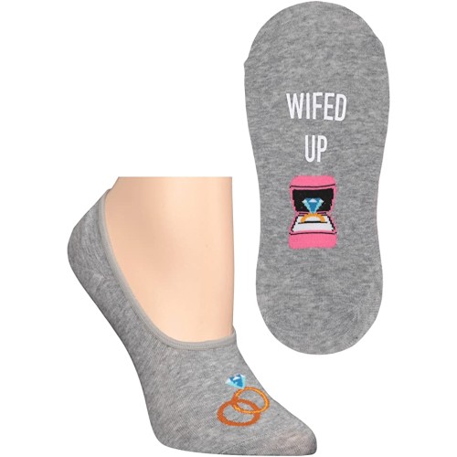 HotSox Womens Wifed Up Socks, Grey Heather, 1 Pair, Womens Shoe 4-10 HotSox Womens Wifed Up Socks, Grey Heather, 1 Pair, Womens Shoe 4-10
