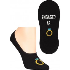 HotSox Womens Engaged AF Socks, Black, 1 Pair, Womens Shoe 4-10