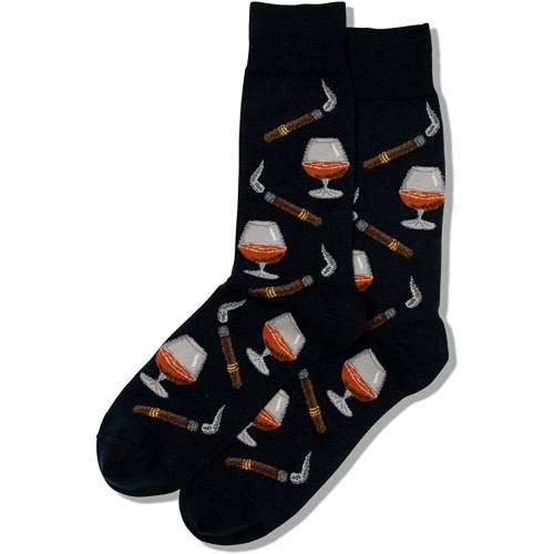 HotSox Mens Cognac and Cigars Socks, Navy, 1 Pair, Mens Shoe 6-12.5 HotSox Mens Cognac and Cigars Socks, Navy, 1 Pair, Mens Shoe 6-12.5