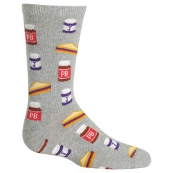 Hot Sox Girls' Big Food Novelty Casual Crew Socks, peanut butter And Jelly (Grey Heather), Medium/Large Youth Hot Sox Girls' Big Food Novelty Casual Crew Socks, peanut butter And Jelly (Grey Heather), Medium/Large Youth
