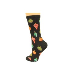 Hot Socks Ornaments Women's Socks 1 Pair, Black, Women's Shoe Size 9-11