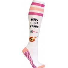 HotSox Womens How I Cut Carbs Socks, White, 1 Pair, Womens Shoe 4-10