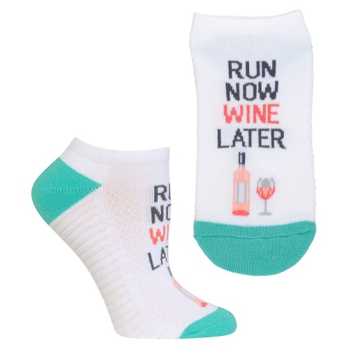 Hot Sox Women's Play on Words Novelty Ankle Socks, ruin Now Wine Later (White), Shoe Size: 4-10 Hot Sox Women's Play on Words Novelty Ankle Socks, ruin Now Wine Later (White), Shoe Size: 4-10
