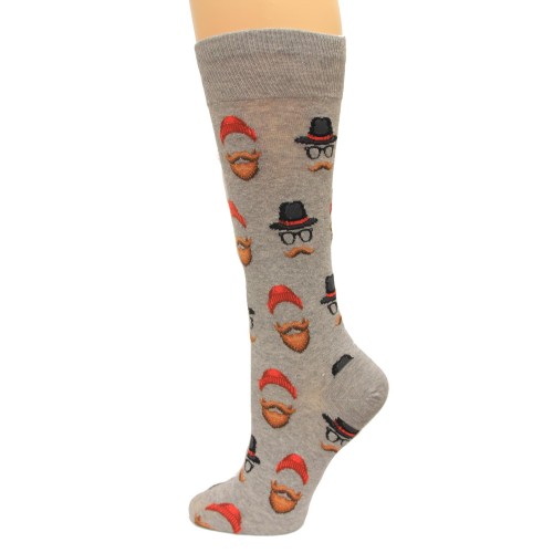 Hot Socks Hipster Guy Men's Socks 1 Pair, Sweatshirt Grey, Men's Shoe Size: 10-13