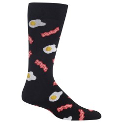 HotSox Mens Eggs and Bacon Socks, Black, 1 Pair, Mens Shoe 6-12.5 HotSox Mens Eggs and Bacon Socks, Black, 1 Pair, Mens Shoe 6-12.5