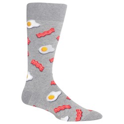 Hot Sox Eggs and Bacon Crew Socks, 1 Pair, Sweatshirt Grey Heather, Men's 6-12.5 Shoe Hot Sox Eggs and Bacon Crew Socks, 1 Pair, Sweatshirt Grey Heather, Men's 6-12.5 Shoe